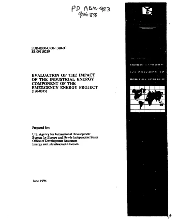 Evaluation of the impact of the industrial energy component of the emergency energy project (180-0015)