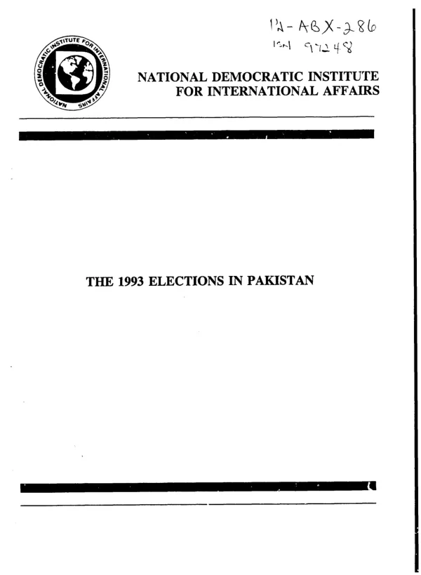 The 1993 elections in Pakistan