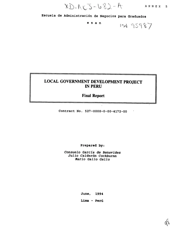 Local government development project in Peru : final report