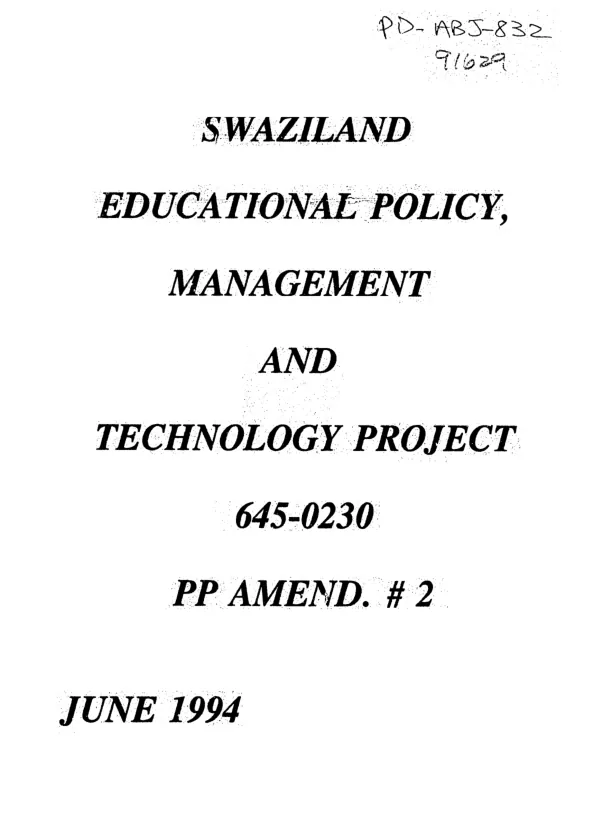 Educational policy, management and technology : amendment no. 2