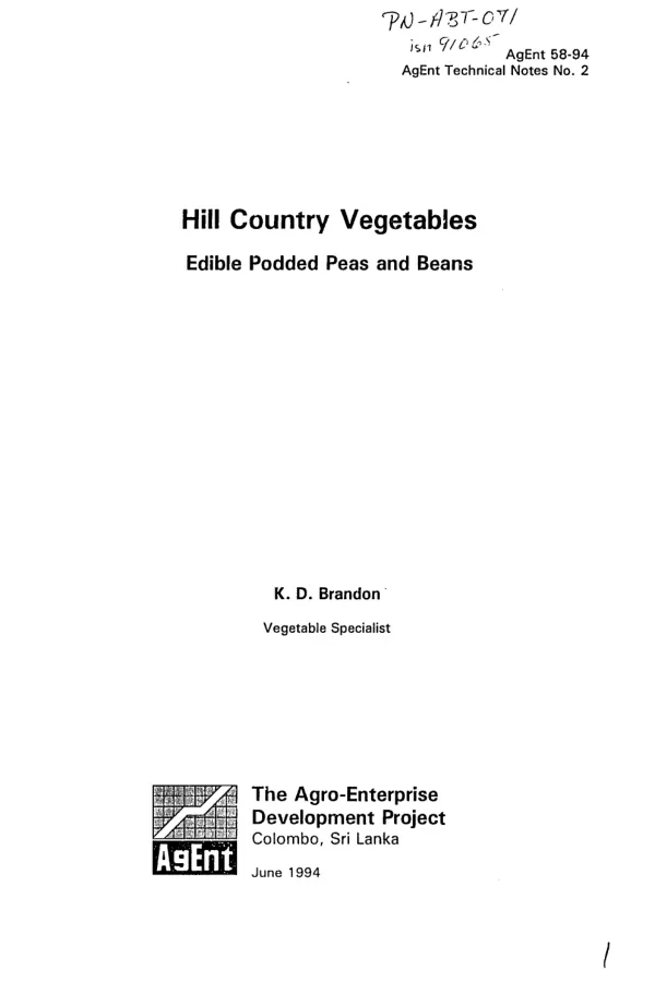 Hill country vegetables : edible podded peas and beans