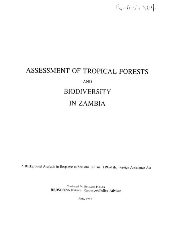 Assessment of tropical forests and biodiversity in Zambia