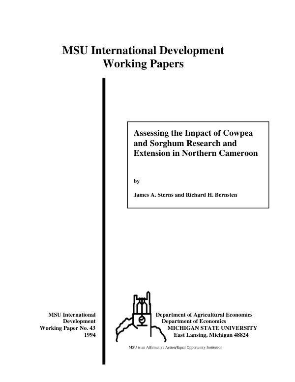 Assessing the impact of cowpea and sorghum research and extension in Northern Cameroon