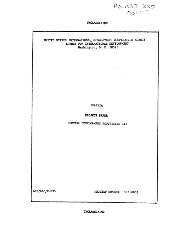 Special development activities III