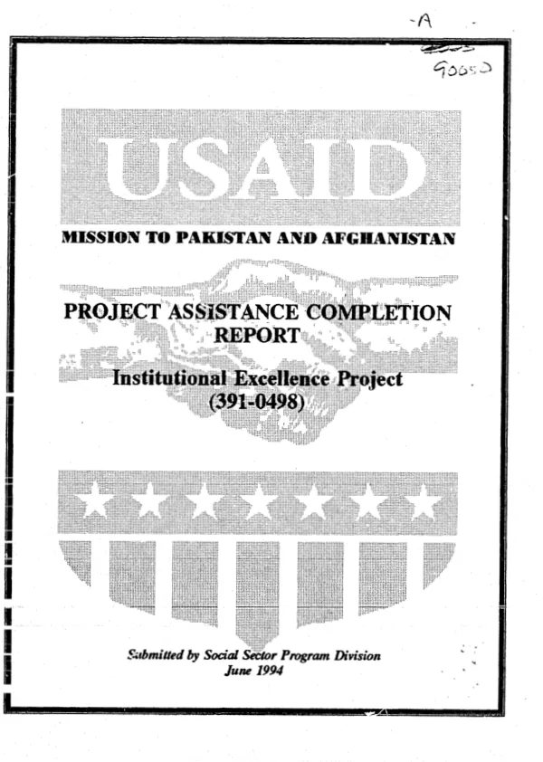 Project assistance completion report : institutional excellence project (391-0498)