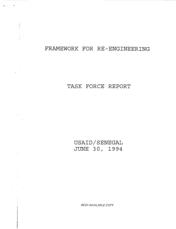 Framework for re-engineering : task force report