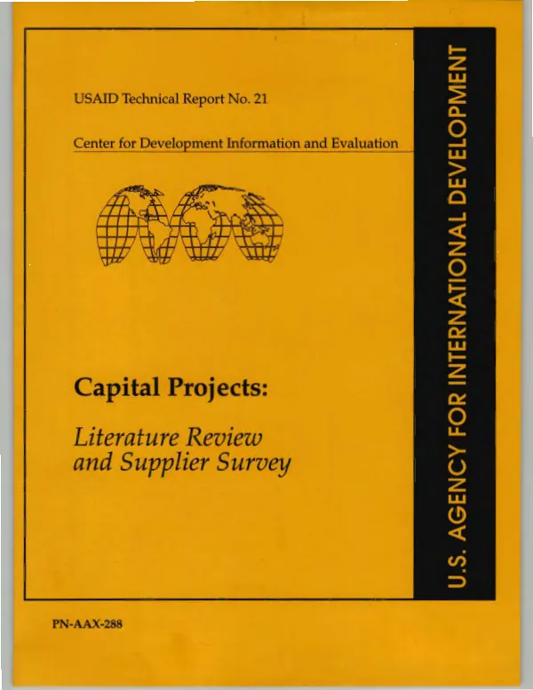 Capital projects : literature review and supplier survey