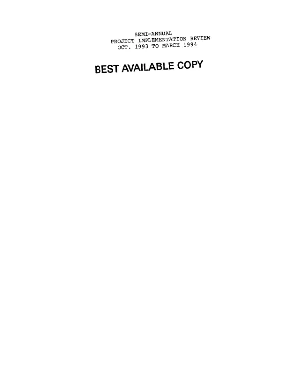 Portfolio management review (PRM) -- annual report