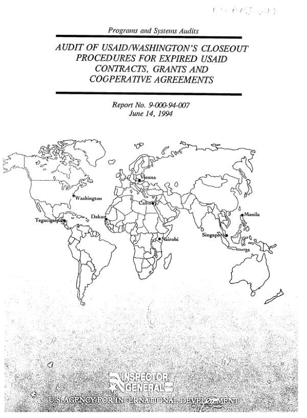 Audit of USAID/Washington"s closeout procedures for expired USAID contracts, grants and cooperative agreements