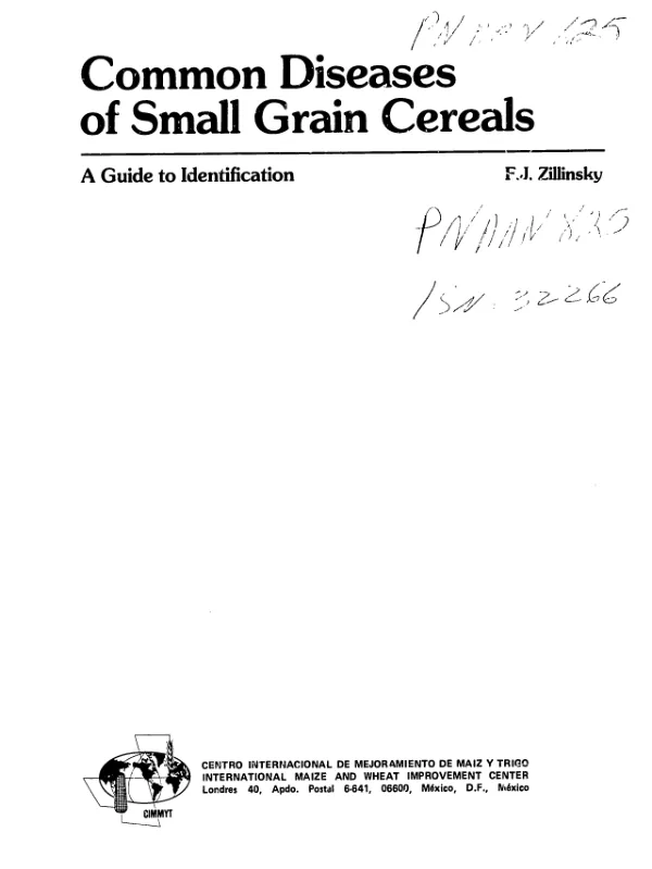 Common diseases of small grain cereals : a guide to identification