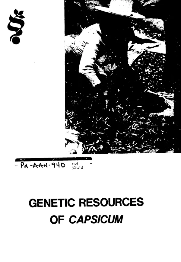 Genetic resources of Capsicum : a global plan of action