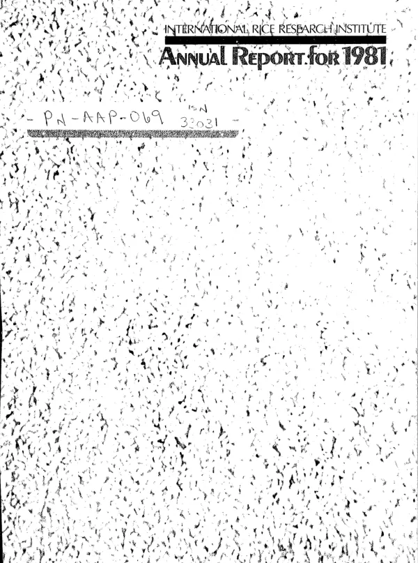 Annual report for 1981