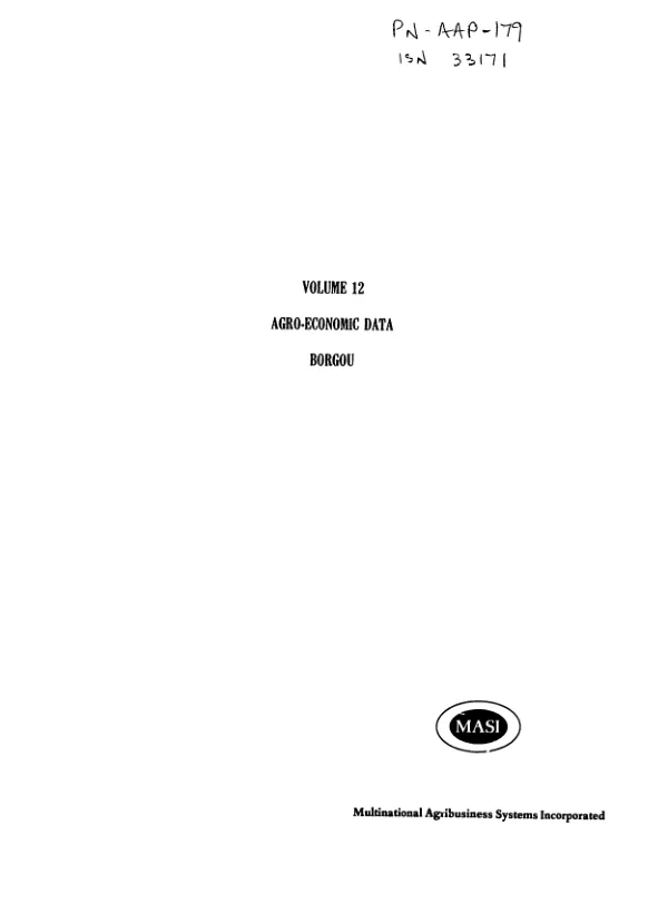 Socio-economic project for the development of Oncho-free areas -- volume 12 : agro-economic data -- Borgou