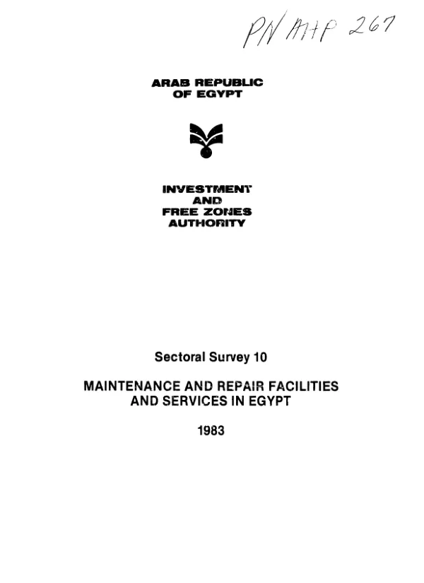 Maintenance and repair facilities and services in Egypt