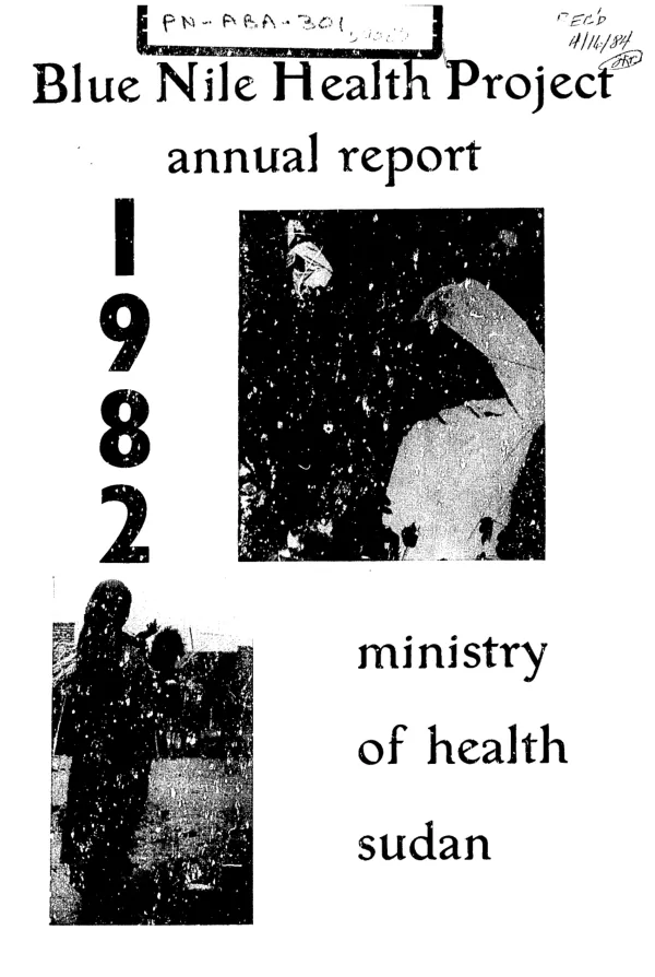 Blue Nile health project, 1982 annual report, Ministry of Health, Sudan