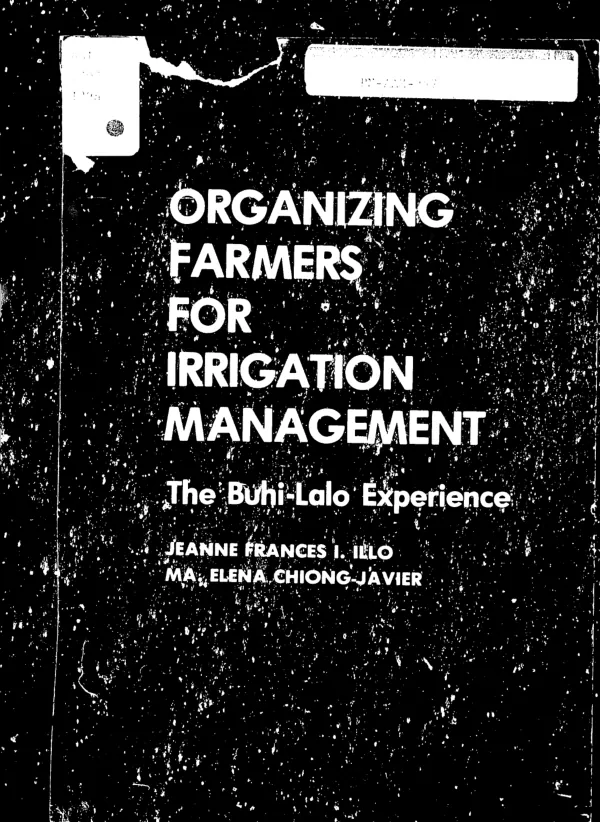 Organizing farmers for irrigation management : the Buhi-Lalo experience