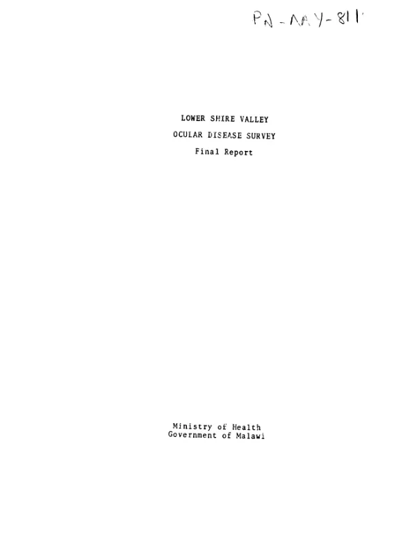 Lower Shire Valley ocular disease survey : final report