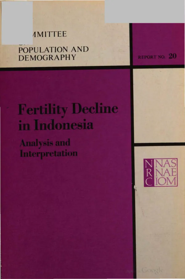 Fertility decline in Indonesia : analysis and interpretation