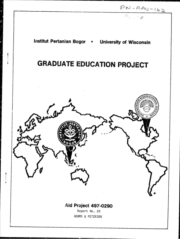 Report on recommendations on the master"s degree program in natural resources and environmental studies to Institut Pertanian Bogor (IPB), Bogor, Indonesia
