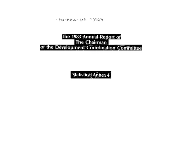 1983 annual report of the chairman of the Development Coordination Committee : statistical annex 4
