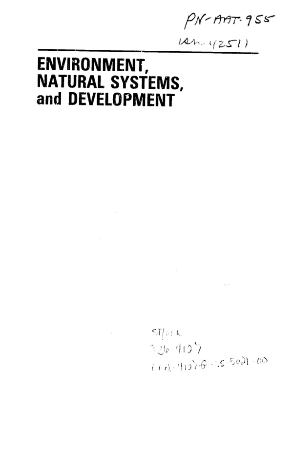 Environment, natural systems and development : an economic valuation guide