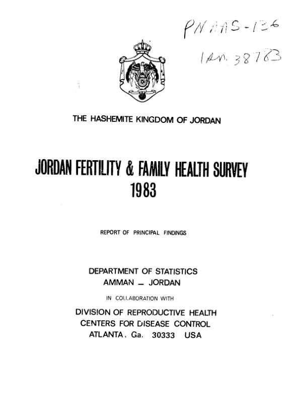 Jordan fertility and family health survey 1983 : report of principal findings