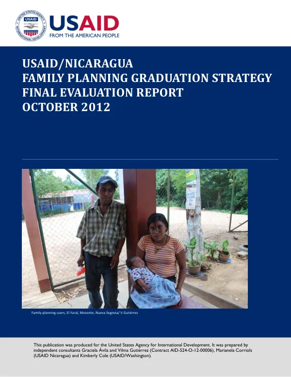 USAID/Nicaragua family planning graduation strategy : final evaluation report
