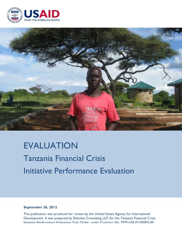 Tanzania financial crisis initiative performance evaluation