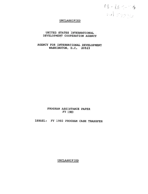 FY 1983 program cash transfer