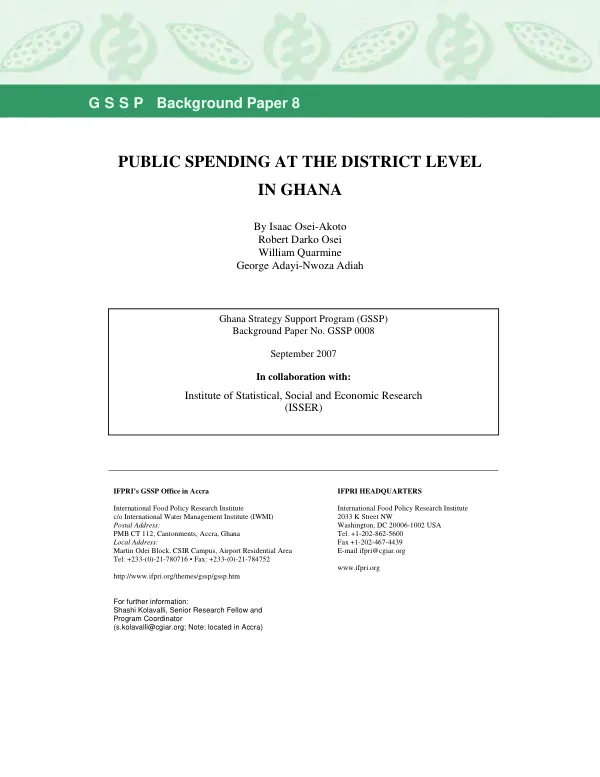 St. Vincent and the Grenadines agricultural sector assessment