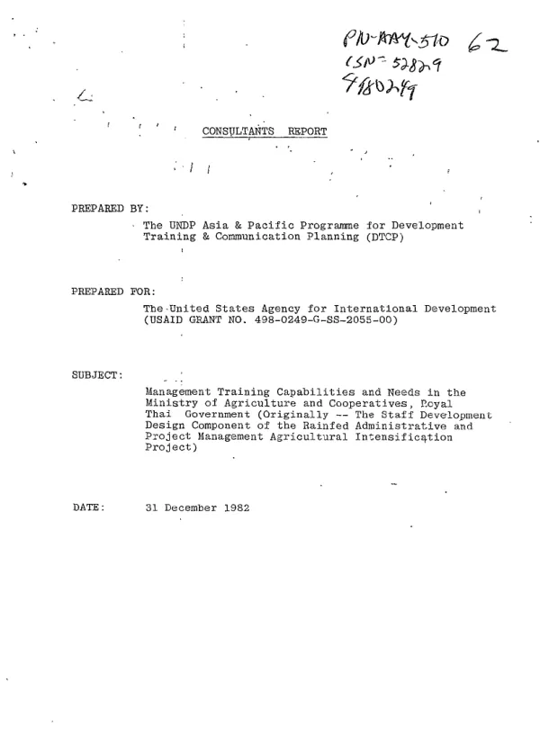 Consultants report