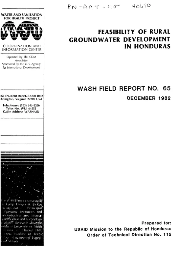 Feasibility of rural groundwater development in Honduras