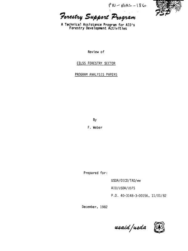 Review of CILSS forestry sector program analysis papers