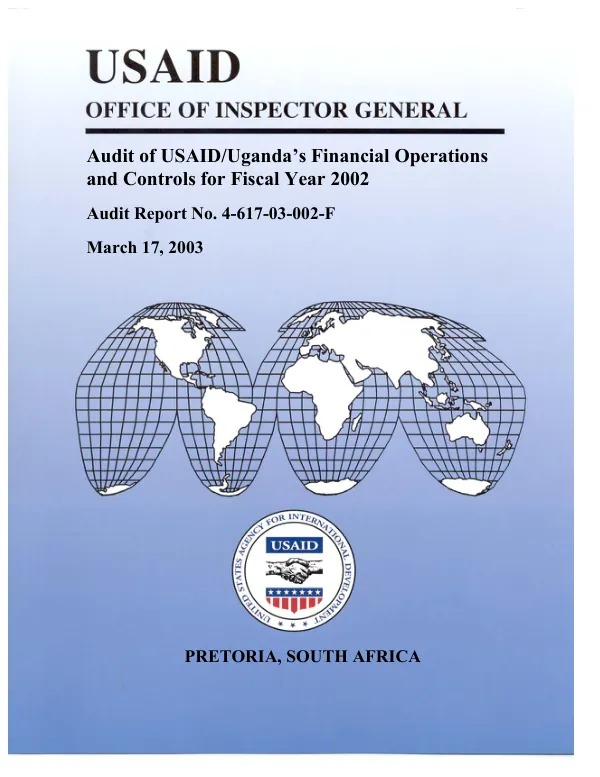 Final report on PASA number STB-000-P-AG-2103