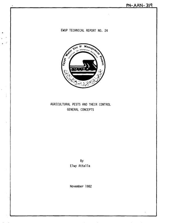 Agricultural pests and their control : general concepts