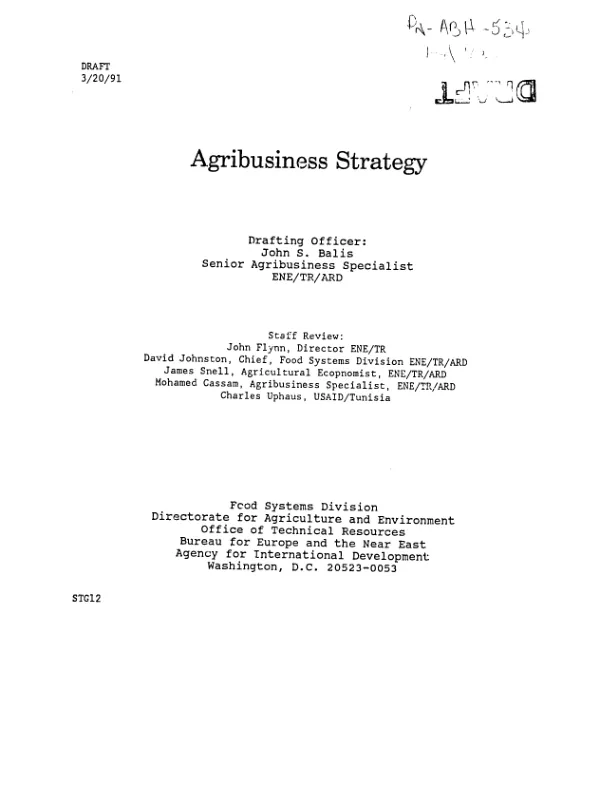 Agribusiness strategy