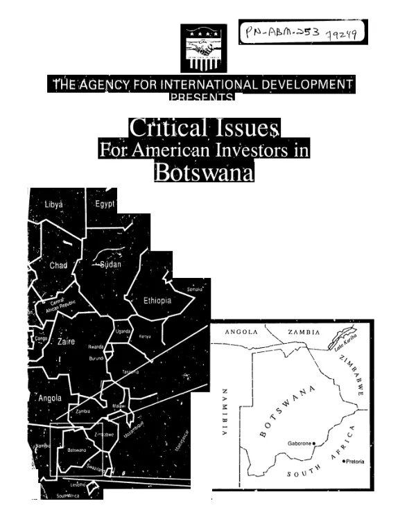 Critical issues for American investors in Botswana