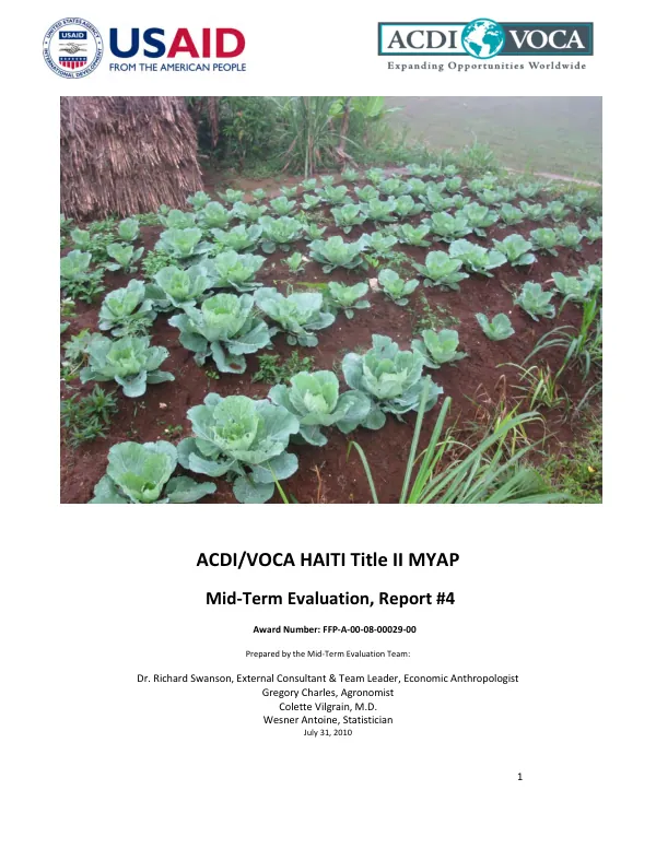 ACDI/VOCA Haiti title II MYAP : mid-term evaluation