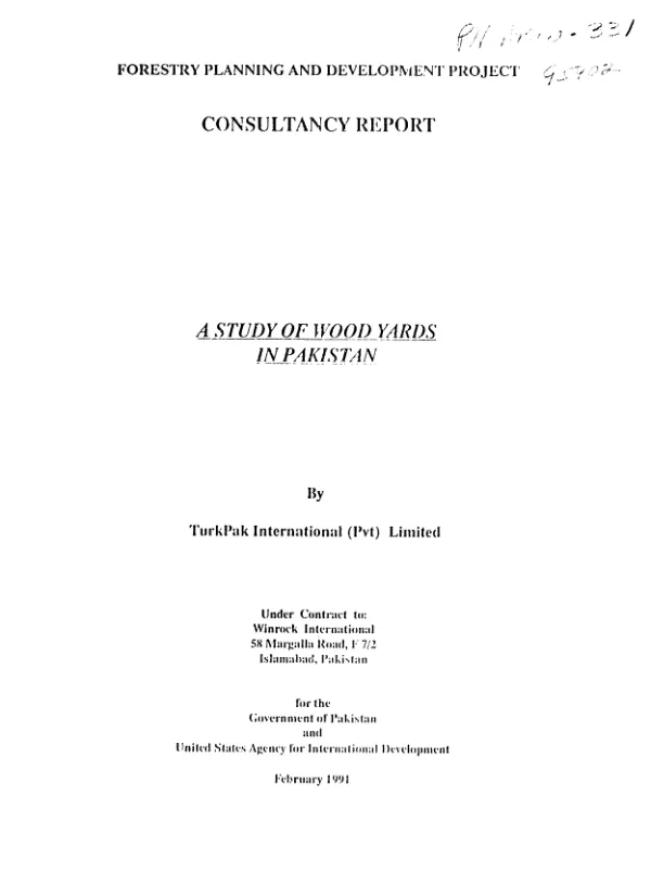Study of wood yards in Pakistan : consultancy report