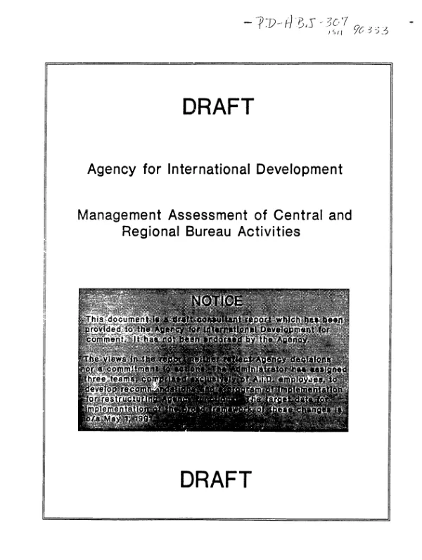 Management assessment of central and regional bureau activities