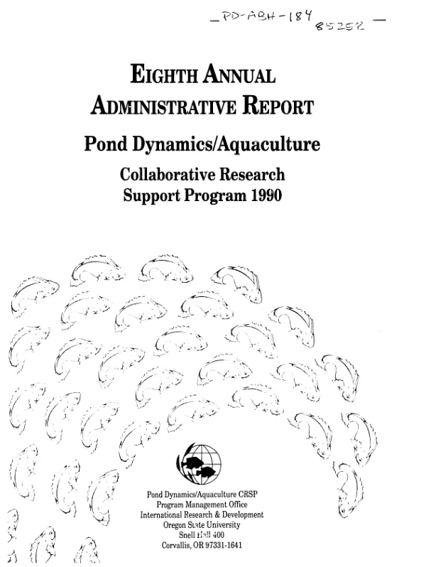 Title XII collaborative research support program : eighth annual administrative report [pond dynamics/aquaculture] (1 September 1989 to 31 August 1990)