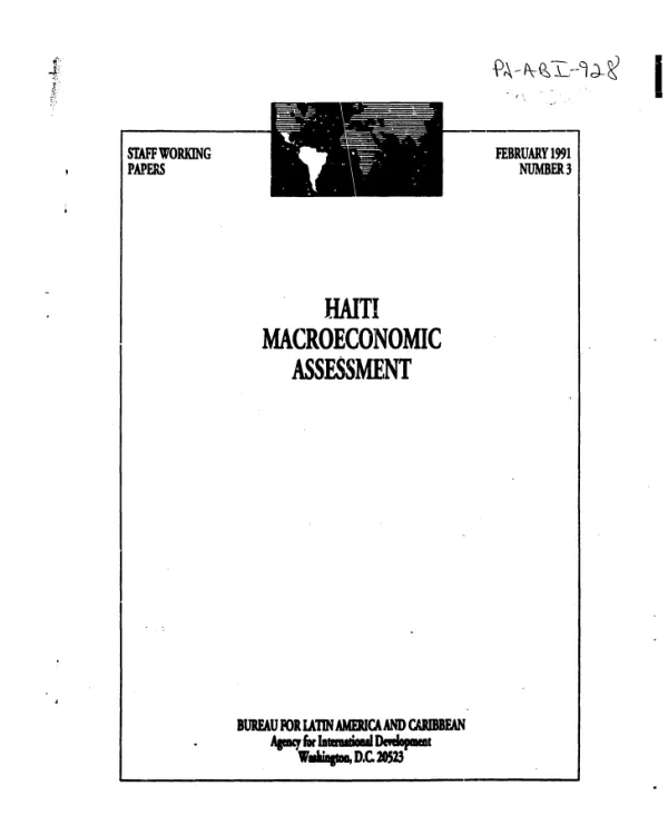 Haiti macroeconomic assessment
