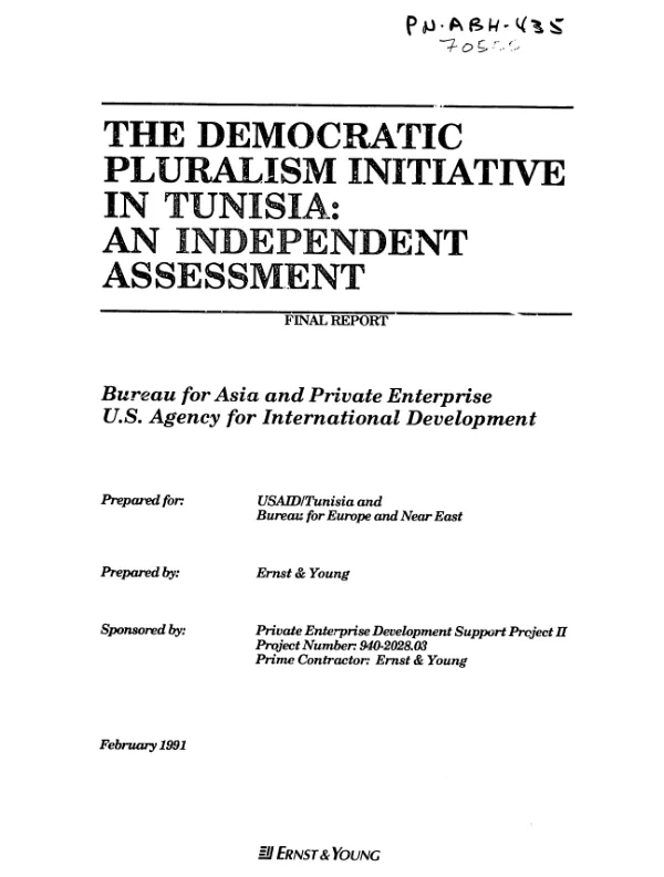 Democratic pluralism initiative in Tunisia : an independent assessment