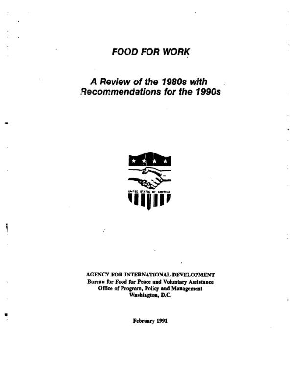 Food for work [FFW] : a review of the 1980s with recommendations for the 1990s