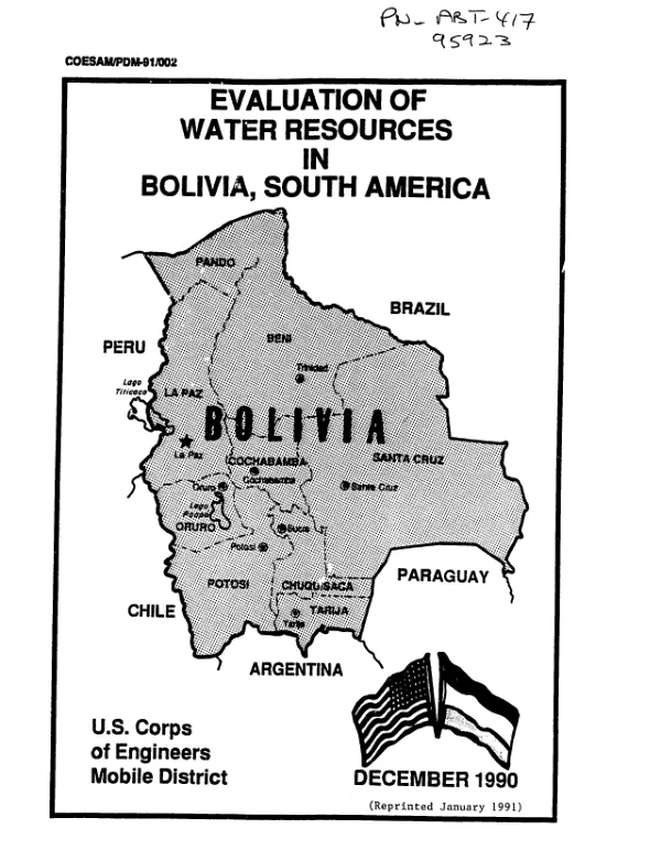 Evaluation of water resources in Bolivia, South America