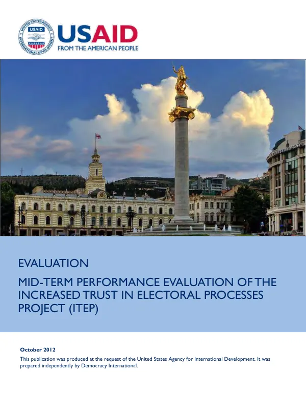 Mid-term performance evaluation of the increased trust in electoral processes project (ITEP)