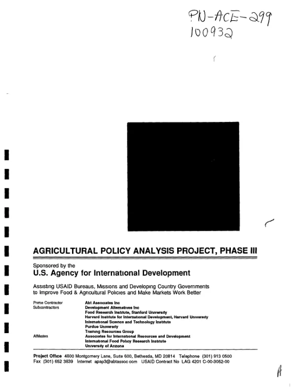 USAID/Tunis : l"evaluation des possibilites de capital - risque