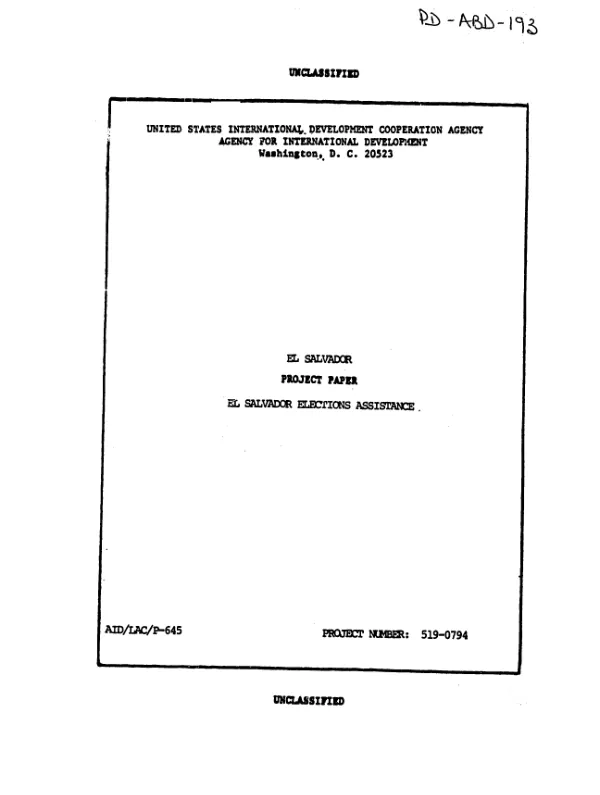 El Salvador elections assistance