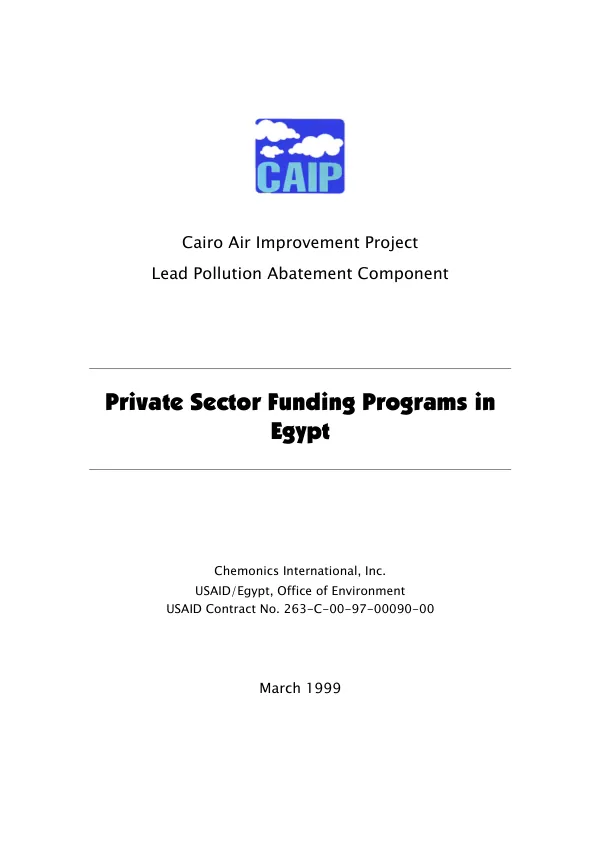 Private sector funding programs in Egypt