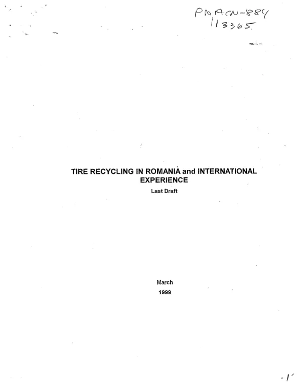 Tire recycling in Romania and international experience